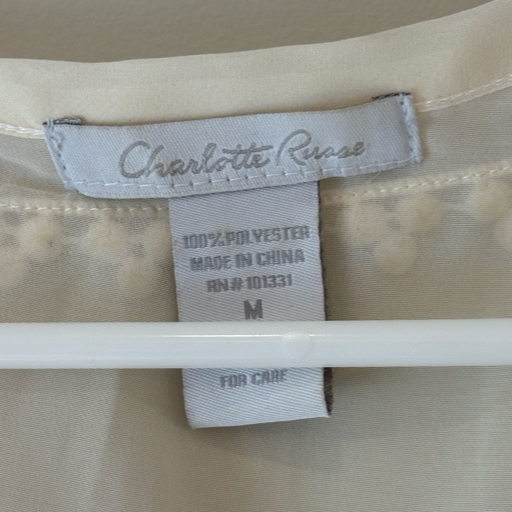 Charlotte Russe Ivory Lace Top - Picture 2 of 2